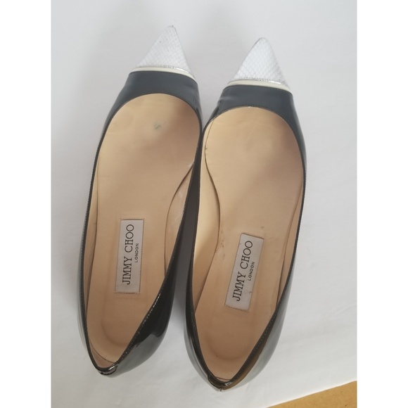 Jimmy Choo Alfonso flat silver snake pointed toe - Picture 5 of 6